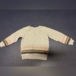 Hanna Anderson Gray Sweater with Colorful Pattern